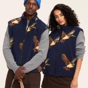 NWT Woolrich x Target szXXL Unisex Duck Patterned Faux Shearling Full Zip Vest…
